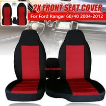 2pcs/Set Fit for Ford Ranger 60/40 Highback 2004-2012,Car Pickup Truck Front Seat Covers Center (Console armrest Cover Not Included), Blacl Red