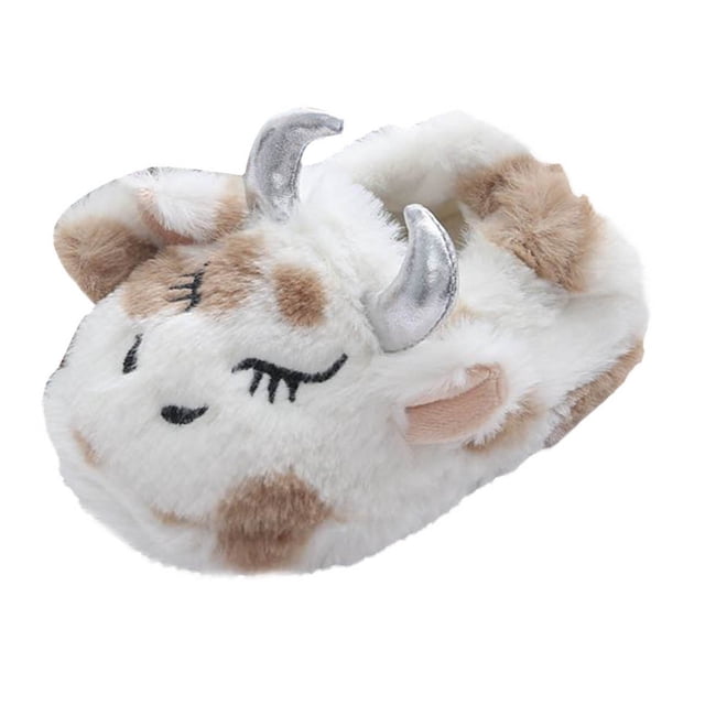 EDFBUYKRS Childrens Girl Slippers Cute Stereoscopic Calf Warm Indoor Non Slippers