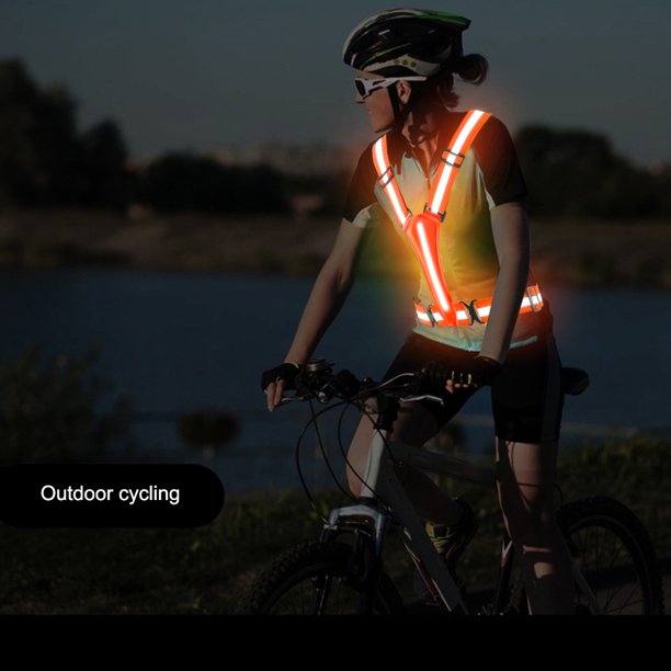 Chaleco de seguridad recargable por USB ajustable y elástico LED de alta visibilidad