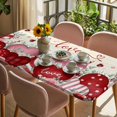 thumbnail image 3 of Pink Valentines Table Cloths for 5 Foot Rectangle Tables, Vintage Love Heart Eucalyptus Botanical Patio Waterproof Elastic Fitted Tablecloths, Washable Rectangular Table Cover for Camping, 3 of 8