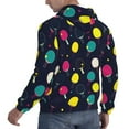 thumbnail image 6 of Rateoe Colorful Ping Pong Rackets Pattern Mens Hoodie, Pullover Hooded Sweatshirt, Kangaroo Pocket Hoodie Ideal for Daily Wear, Travel and Home-X-Large, 6 of 7