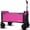 Pink, variant on All-in-One Convertible Folding 4-Wheel Trolley with Bench Seat and Dog Leash - Heavy Duty Foldable Utility Trolley for Camping, Beach, Shopping - Versatile Seating and Storage Space, purple/gray