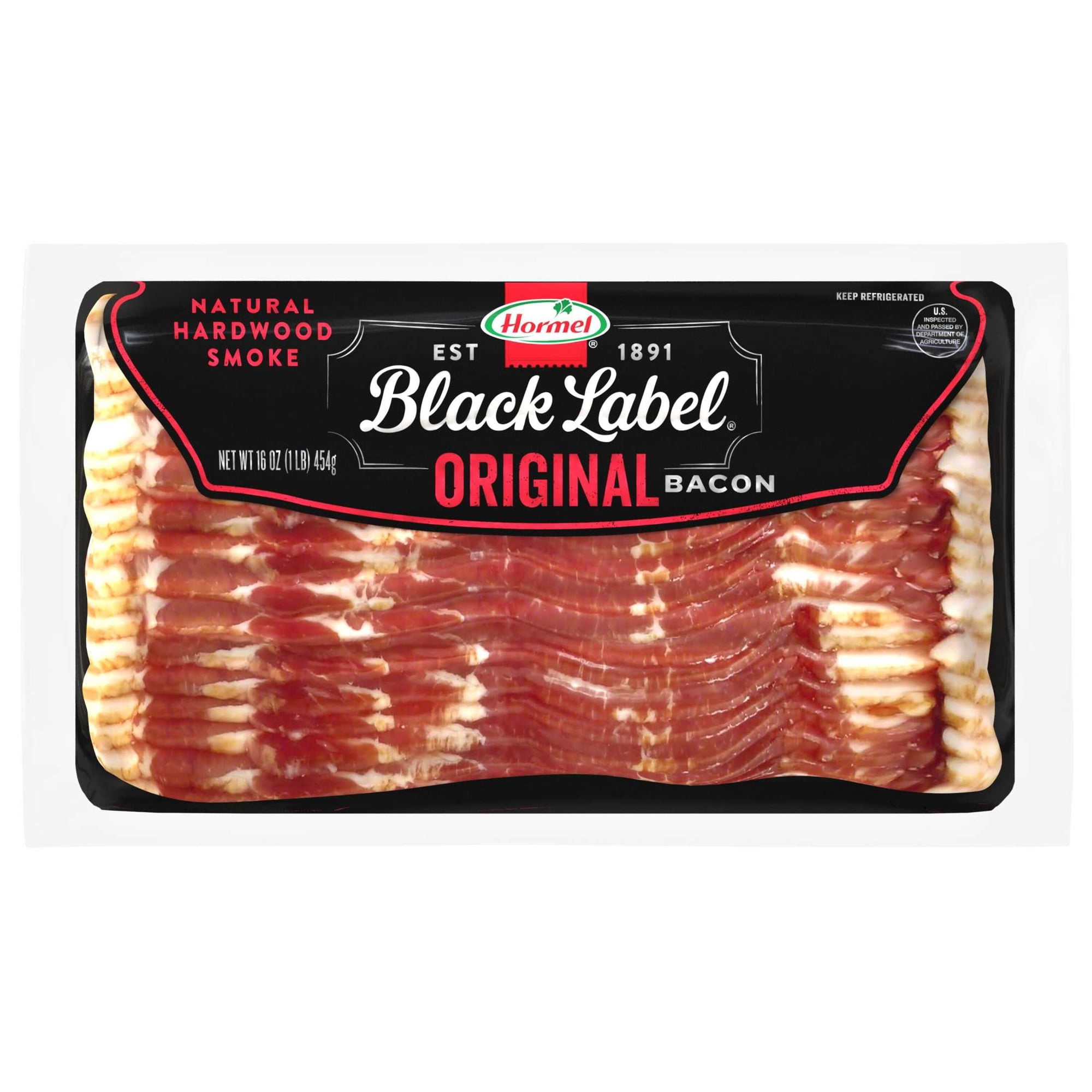 HORMEL BLACK LABEL Original Bacon, Gluten Free, Refrigerated, 16 oz Plastic Package