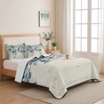 thumbnail image 5 of Twin XL Quilt Set 68''x98'', Blue Teal Eucalyptus Leaves Lightweight Bedspread Coverlet Set with 2 Pillow Shams, Watercolor Vintage Botanical Breathable All Season Quilt Bedding for Dorm/Guest Room, 5 of 9