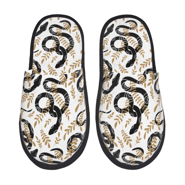Fotbe Snake Pantuflas Peludas para Mujer con Estampado, Zapatillas de Peluche, Zapatos de Invierno para Casa, Uso Interior y Exterior-Medium