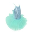 thumbnail image 2 of CHICTRY Girls Ballet Dance Tutu Leotard Dress Shiny Sequins Dance Costume Turquoise 10-12, 2 of 7