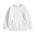 thumbnail image 7 of akafmk Girls Crewneck Sweatshirts Long Sleeve Pullover Tops Solid Color Casual Sweatshirt with Pocket Fall Winter Clothes for Daily School Wear, Size 7-8 Years, 7 of 7