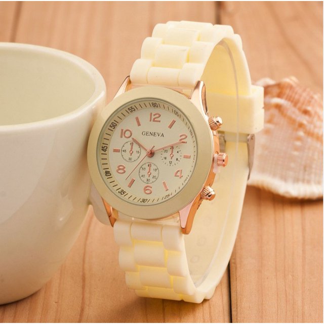 Reloj de silicona de moda, hermoso color, reloj informal para estudiantes.