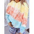 thumbnail image 6 of Hoodies Woman Clearance, Women Plus Size Tie-Dye Printed Gradient Pullover Long Sleeve Sweatshirt Top, 6 of 8