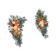 thumbnail image 2 of 2x Centro de mesa con flores y hojas verdes rústicas para bodas Naranja, 2 of 9