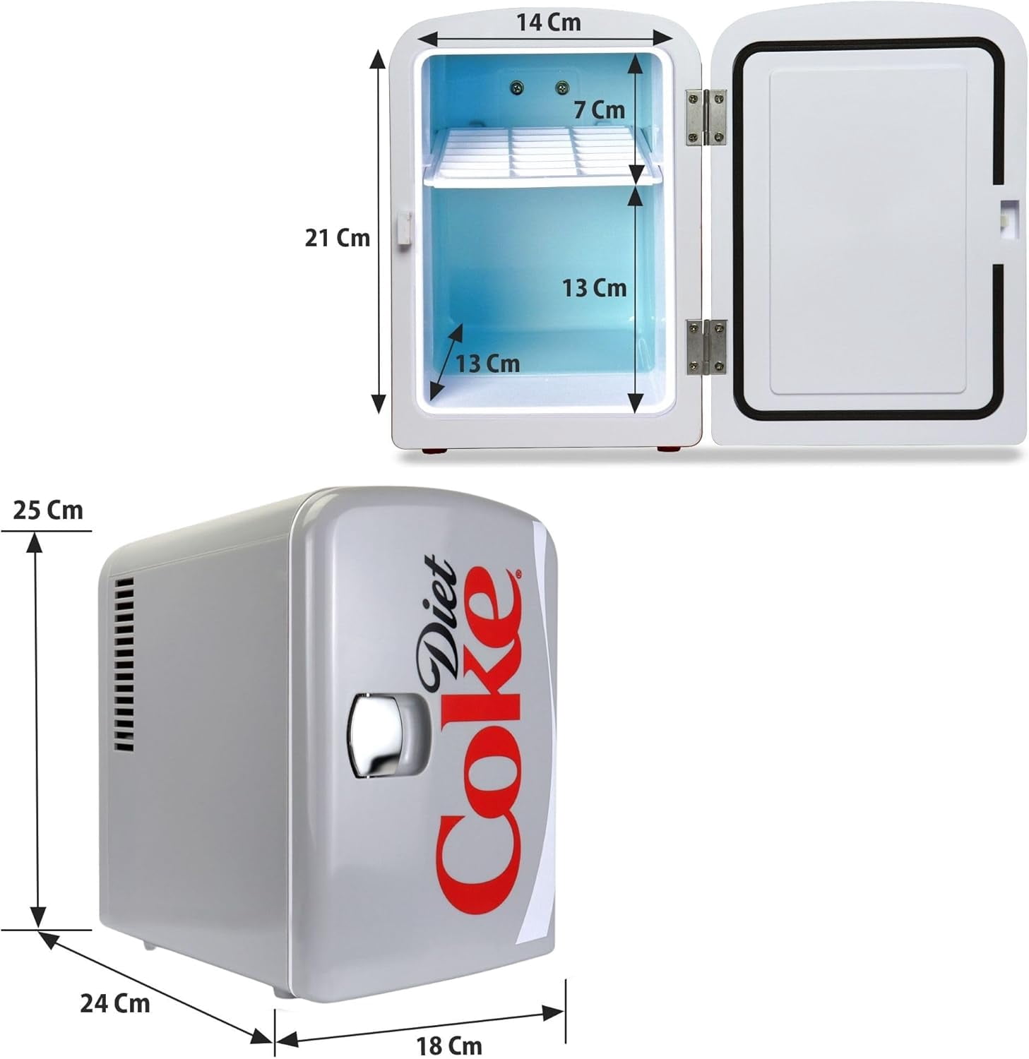 Diet   Fridge - 6 Can Portable Refrigerator for Car Office Dorm with AC  Power