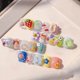 thumbnail image 2 of New 5D Stereoscopic Embossed Love Smiley Face Colorful Smiley Love Circle Art Nail Decals in 3 Styles, Candy Color Decoration Stickers (3 sheets), 2 of 4