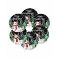 thumbnail image 7 of 13 Inch Round Placemats Set of 6, Black Christmas Non Slip Heat Insulation PP Table Mats, Snowman Xmas Pine Trees Elk Snowflake Washable Place Mats for Kitchen Dining Party Table Decor, 7 of 7