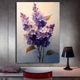 thumbnail image 3 of Mudket Purple Lilac Flowers Canvas Wall Art, Framed Ready to Hang, Vintage Floral Wall Decor for Living Room Bedroom Office, Botanical Painting Style Print - 12"L x 8"W, 3 of 10