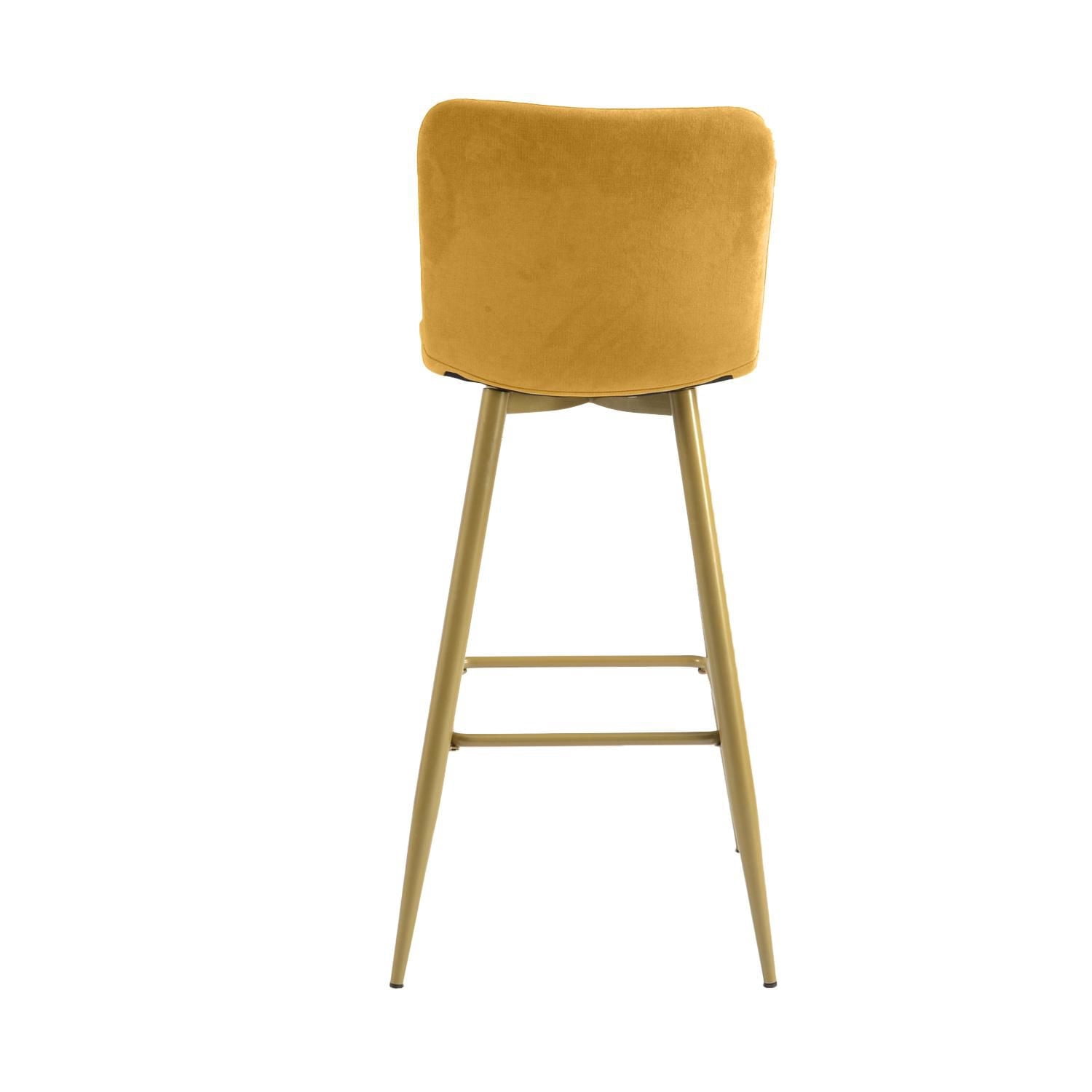 Homylin Modern Counter Height Bar Stools Set of 2, 30" Upholstered Bar Chairs Dining Stool with Backs, Golden Legs and Footrest for Home Bar Kitchen Island