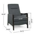 thumbnail image 4 of GDF Studio Drury Contemporary Fabric Upholstered Pushback Recliner, Charcoal and Dark Walnut, 4 of 13
