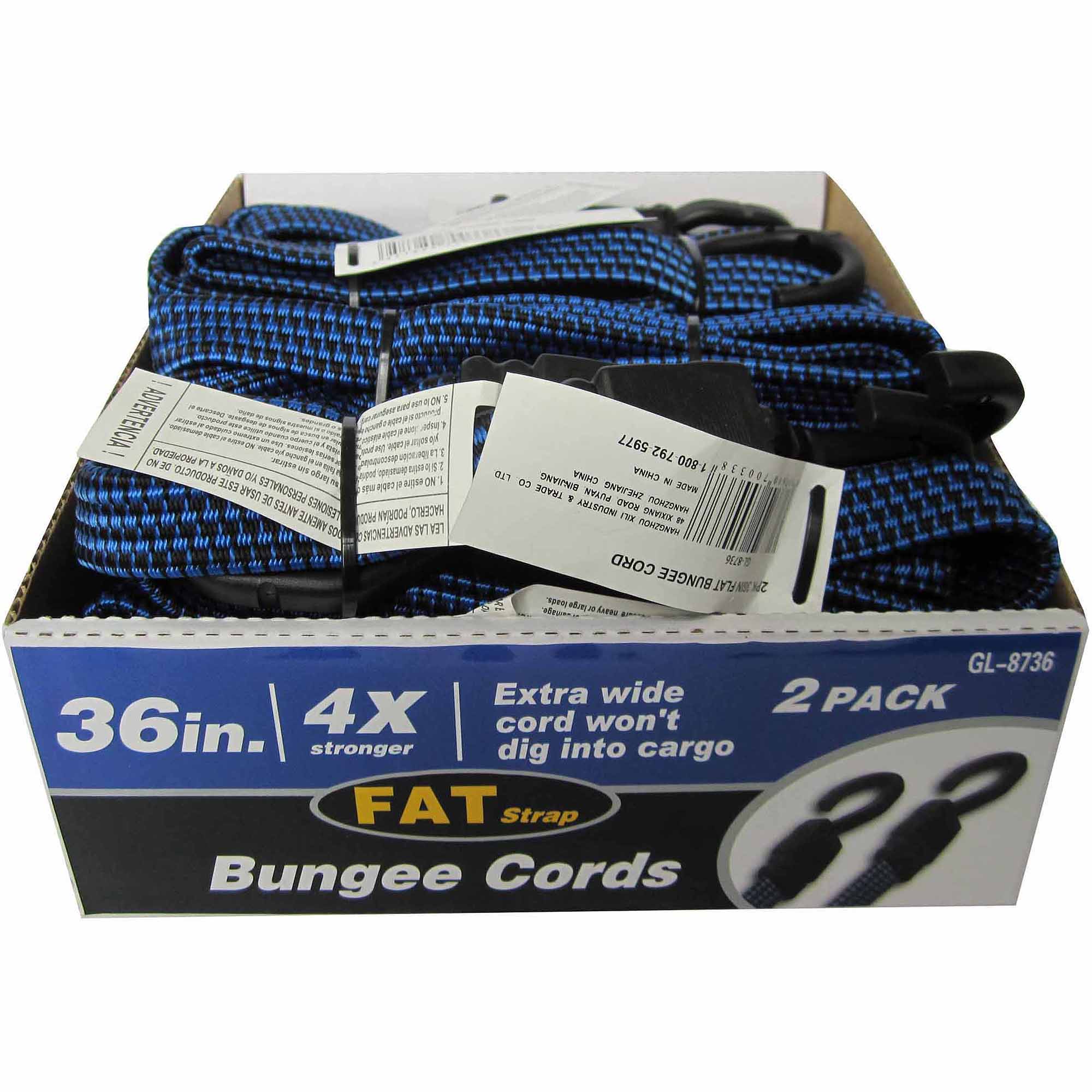 36" Flat Bungee Cord, 2 Pack