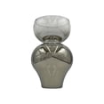 thumbnail image 3 of Bergamo Art Set of 2 Decorative Handmade Glass Vases for Flowers in Silver, 3 of 4