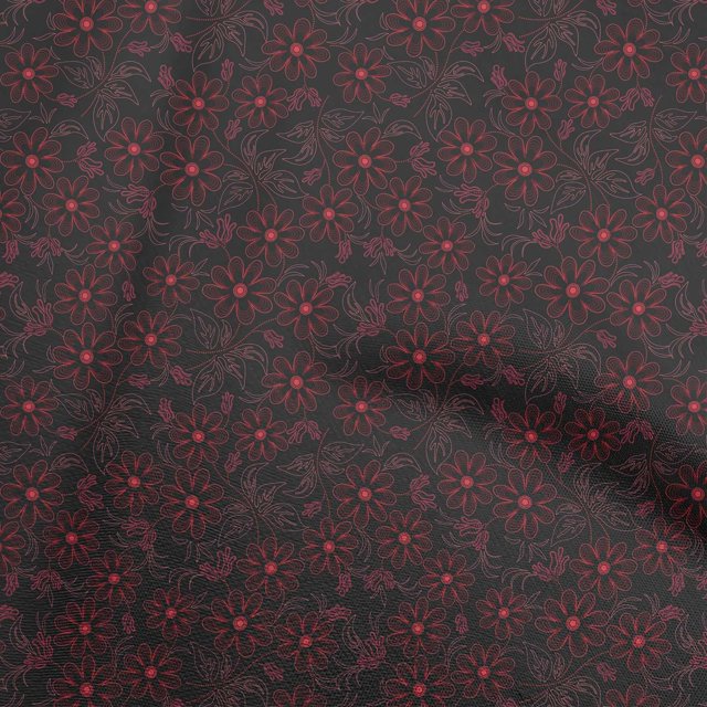 oneOone Rayon Red Fabric Floral Sewing Craft Projects Fabric Prints By Yard 56 Inch Wide