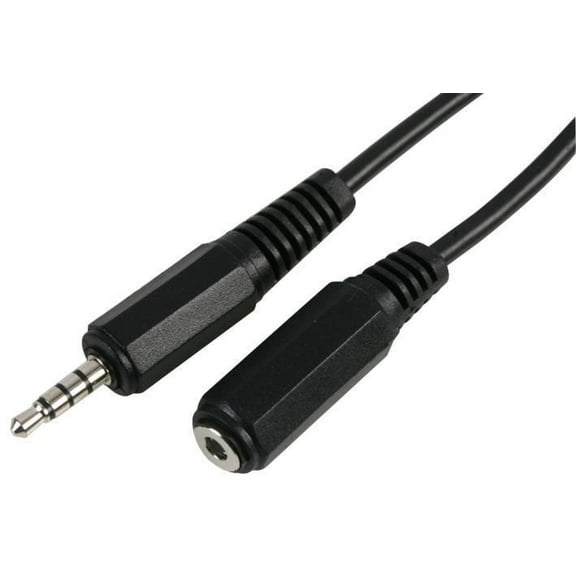 PRO SIGNAL - 3.5mm 4 Pole Jack Plug to Socket Lead, 1m Black