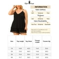 thumbnail image 7 of Agnes Orinda Plus Size Sleepwear for Women Pajamas Lingerie Lace Cami Shorts Set Nightwear 1X Black, 7 of 7
