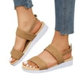 thumbnail image 7 of Viluyesy Womens Platform Sandals, Open Toe Comfort Casual Wide Width Summer Casual Shoes Khaki, 7 of 7