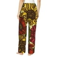 thumbnail image 3 of Bingfone Pajamas For Women,Sunflower Pajama Pants With Pockets-Small, 3 of 9