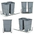 thumbnail image 7 of Double Pull-Out Trash Can,Space-Saving Steel Garbage Bins with Smooth Full-Extension Slides for Kitchen Recycling and Waste Management,Gray,2*25QT, 7 of 7