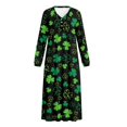 thumbnail image 4 of Xoenoiee Shamrock Heart Print Nightgowns for Women House Dress Button Down Sleepshirt Moo Moos St. Patrick's Day Long Sleeve Nightshirt Housecoat, Size 4XL, 4 of 7