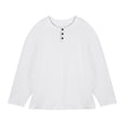 thumbnail image 2 of GigrtiJin Shirt for Men Long Sleeve Solid Color Pullover Top Quarter Button down Fall Top Lightweight Round Neck Blouse, 2 of 3