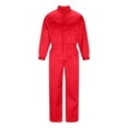 thumbnail image 2 of Jinhomg Men's Work Coveralls Worker Fashion Solid Zipper Stand Collar Jumpsuits Long Sleeves Loose Comfy Workwear Romper Playsuit Red,XXL, 2 of 5