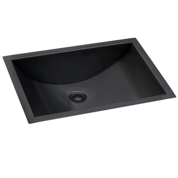 Ruvati RVH6106BL 16 x 13 in. Stainless Steel Undermount Bathroom Sink, Gunmetal Black
