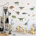 thumbnail image 3 of Pegatinas de pared 3D, calcomanías de pared de dinosaurios animales en la habitación de los niños, decoración del hogar de vinilo, papel tapiz de dibujos animados divertidos, pegatina artíst, 3 of 5