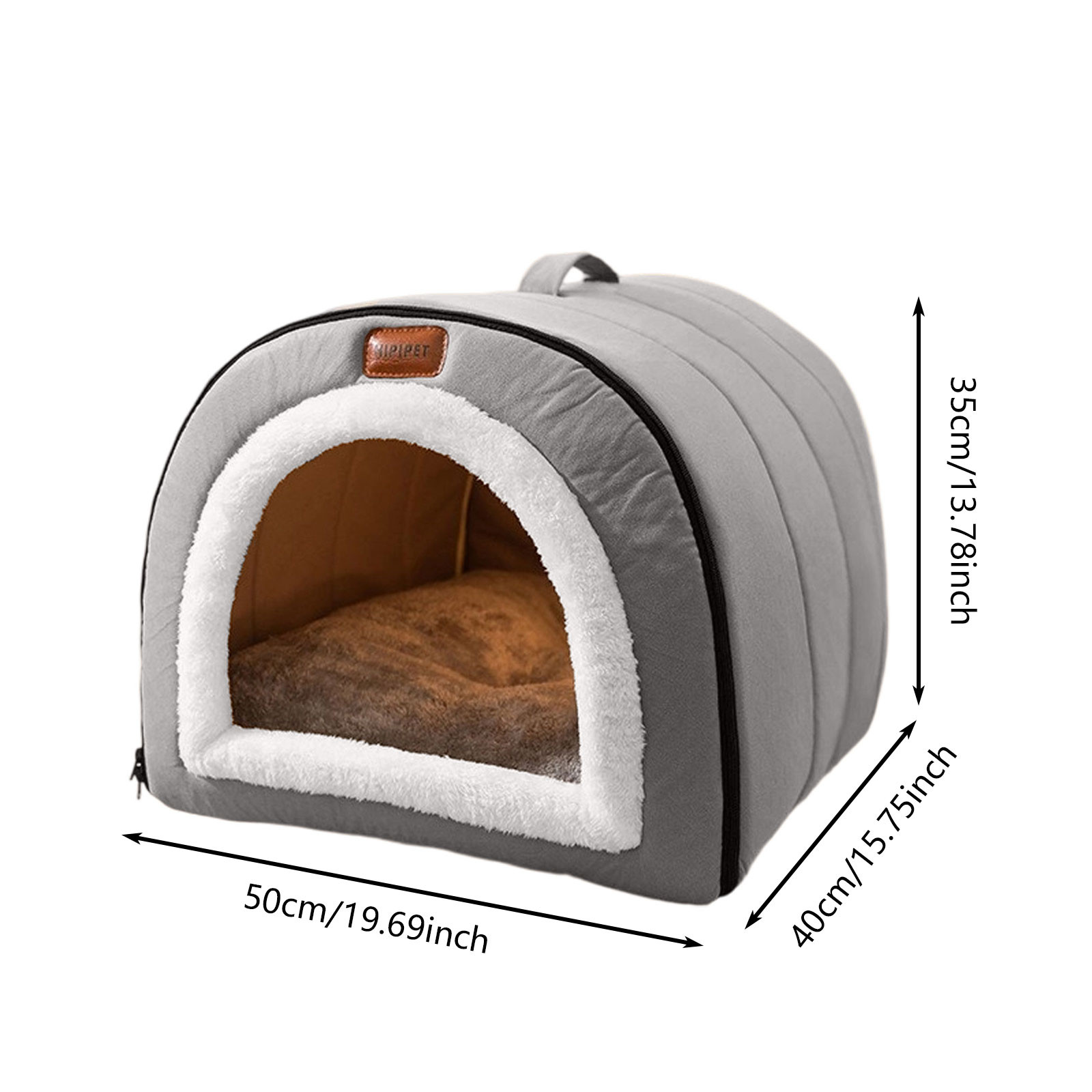 Warm Deep Sleeping Orthopedic Cat Bed Enclosed Indoor Tent with Removable Washable Cushion for All Seasons
