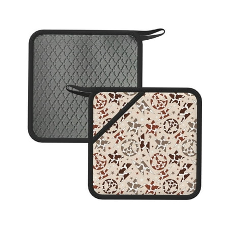 

Sikiie Cow Spots And Peace Pot Holders Kitchen Insulation Mats Heat Resistant Pot-Holder Oven Anti-Scald Pads for Cooking Baking 7.1*7.1inch