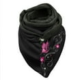 thumbnail image 1 of Women Flowers Butterfly Print Cotton Winter Warm Button Up Scarf, 1 of 3