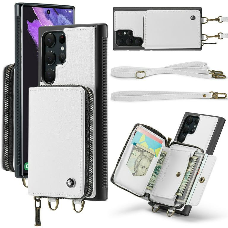 ELEHOLD Crossbody Wallet Phone Case for Samsung Galaxy S23 Ultra