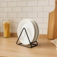 thumbnail image 2 of 2 Pcs Triangle Plate Holders, Metal Triangle Racks for Kitchen Organization, Black Dish Organizers, Plate & Pot Lid Holders, Space-Saving Stands for Cabinets and Countertops, 2 of 5