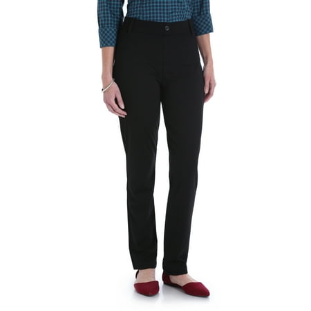 Cotton Spandex Knit Pants - Women's Slim Straight Knit Pull On Pant
