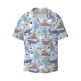 thumbnail image 3 of Goofa Seal Fox Seagull Whales Printed Men's Casual Short-sleeved Shirt,Lightweight Breathable Button-down,Summer Casual men's top,Versatile Fashion shirt-Medium, 3 of 7