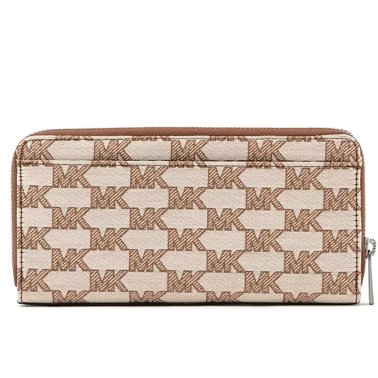 Michael Kors Men s Cooper Logo Jacquard Tech Zip Around Wallet Light Cream Multi