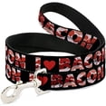 thumbnail image 1 of buckle-down dl-w30921 i heart black bacon dog leash, 1 of 1