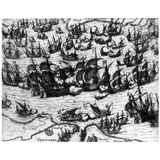 Stretched Canvas Art Spanish Armada 1588. /Nthe Spanish Armada
