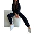thumbnail image 1 of Conjunto de Chándal de 2 Piezas para Mujer, Sudadera de Larga con Cremallera y Pantalones de Chándal de Pierna , Conjuntos de Estar por Casa, Otoño Negro S, 1 of 7