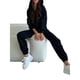 thumbnail image 1 of Conjunto de Chándal de 2 Piezas para Mujer, Sudadera de Larga con Cremallera y Pantalones de Chándal de Pierna , Conjuntos de Estar por Casa, Otoño Negro M, 1 of 7