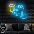 thumbnail image 3 of C-CRAFT Cat Drink Beer Neon Led Light Up 30 inch for Beer Club Home Bar Decor, 3 of 5