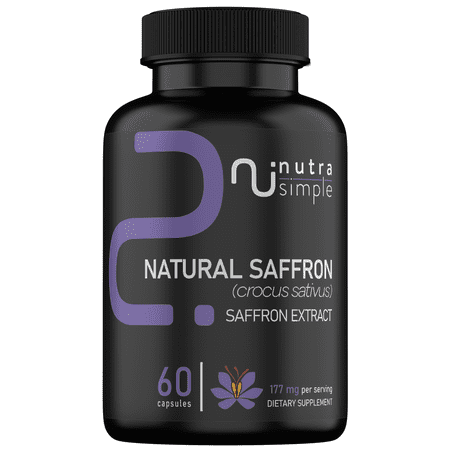 Nutra Simple Saffron Extract Supplements 177mg Natural Mood and Energy Support 60 Capsules
