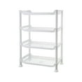 thumbnail image 3 of 4 Tier Bathroom Storage Open Shelf Unit, Free-Standing Plastic Corner Rack Shelving for Kitchen, Living Room, Hallway (White), 3 of 4