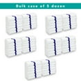 thumbnail image 2 of Arkwright Power Gym Bath Towels (Bulk Case of 60), White with Blue Stripe, 22x44 in. Pool Towel, Soft Ring Spun Cotton, 2 of 8