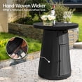 thumbnail image 4 of 3-Piece Metal Patio Conversation Set with Black Round Gas Bar Height Fire Pit Table, Swivel Chairs and Cushions, 4 of 9